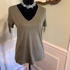 Michael Kors Green Cold Shoulder Short Sleeve Tunic Top Size Small